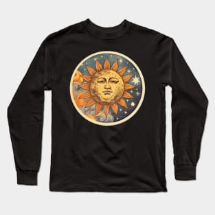 Retro Sun And Stars Long Sleeve T-Shirt